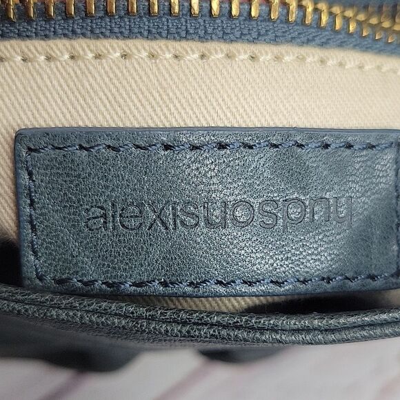 ALEXIS HUDSON Green Distressed Leather Small Bag - Picture 8 of 9